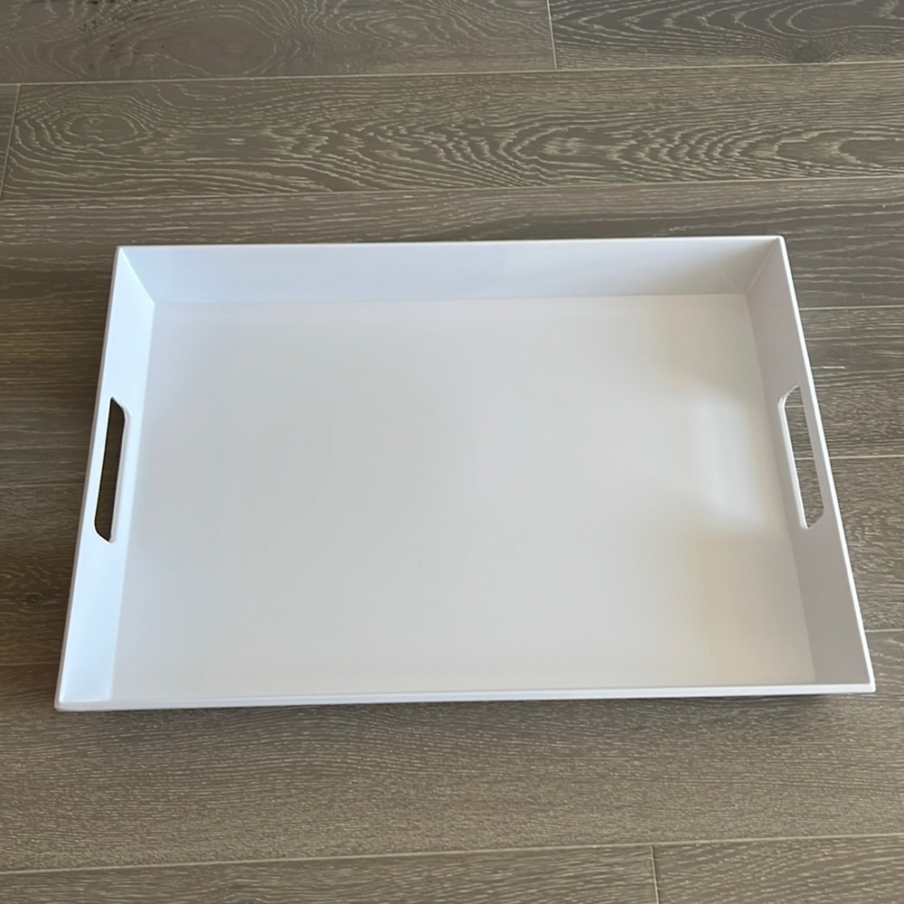White melamine tray